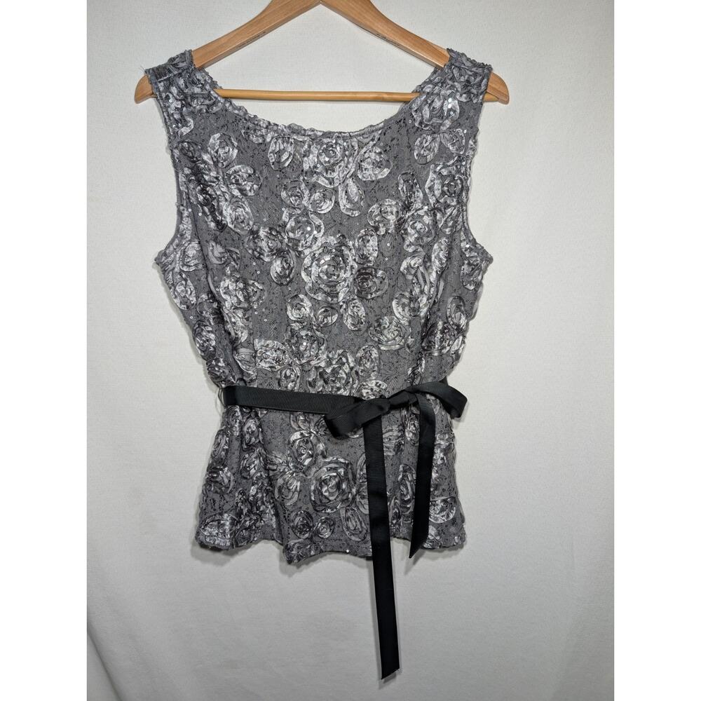 Onyx Nite Women's Whimsigoth Coquette Tank Top Sz L Blouse Sequin Grunge‎ Ballet